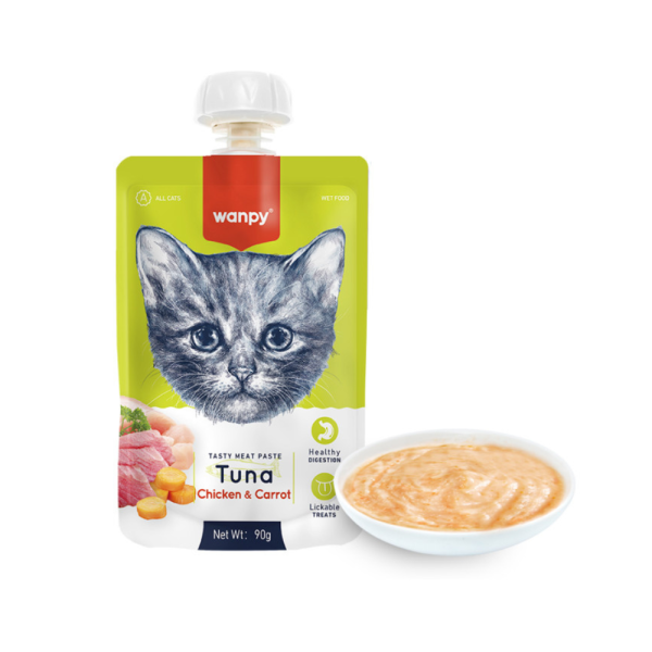 Wanpy Cat Tasty Meat Paste - tuna, piletina i mrkva 90 g