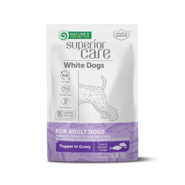 Nature's Protection bijele dlake s tunom i lososom 70g | Mokra hrana za pse
